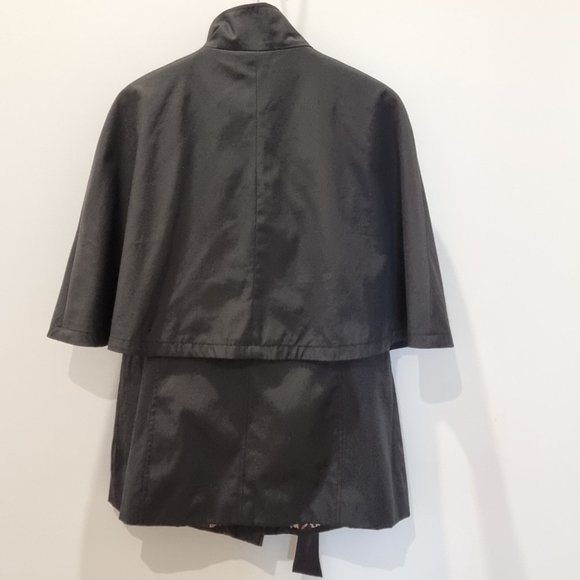 Betsey Johnson Black Cape Jacket Size Small (10) Belted Lined Designer - Picture 5 of 11